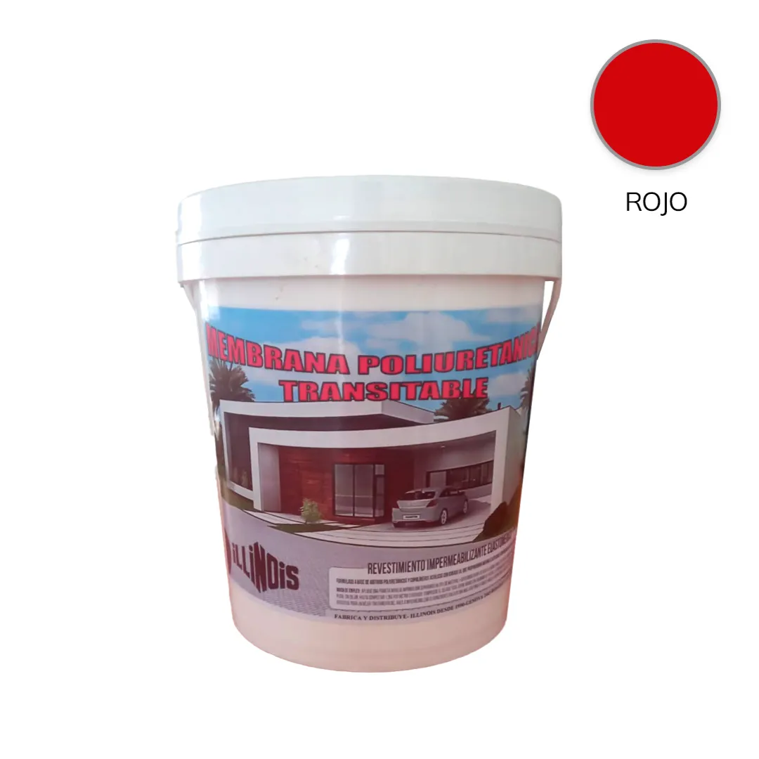 MEMBRANA ACRILICA POLIURETÁNICA TRANSITABLE 4KG COLOR ROJO