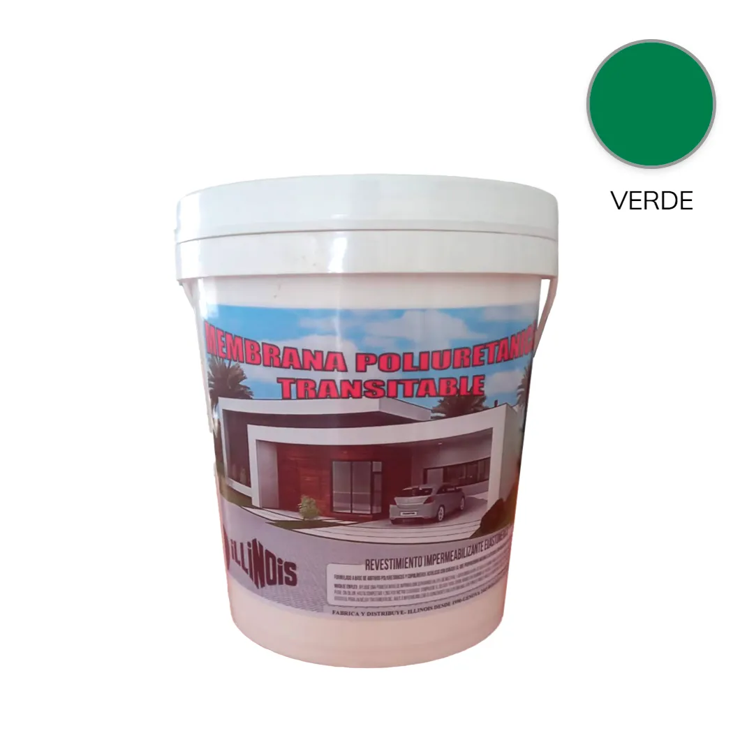 MEMBRANA ACRILICA POLIURETÁNICA TRANSITABLE 4KG COLOR VERDA