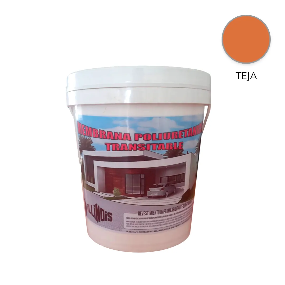 MEMBRANA ACRILICA POLIURETÁNICA TRANSITABLE 4KG COLOR TEJA