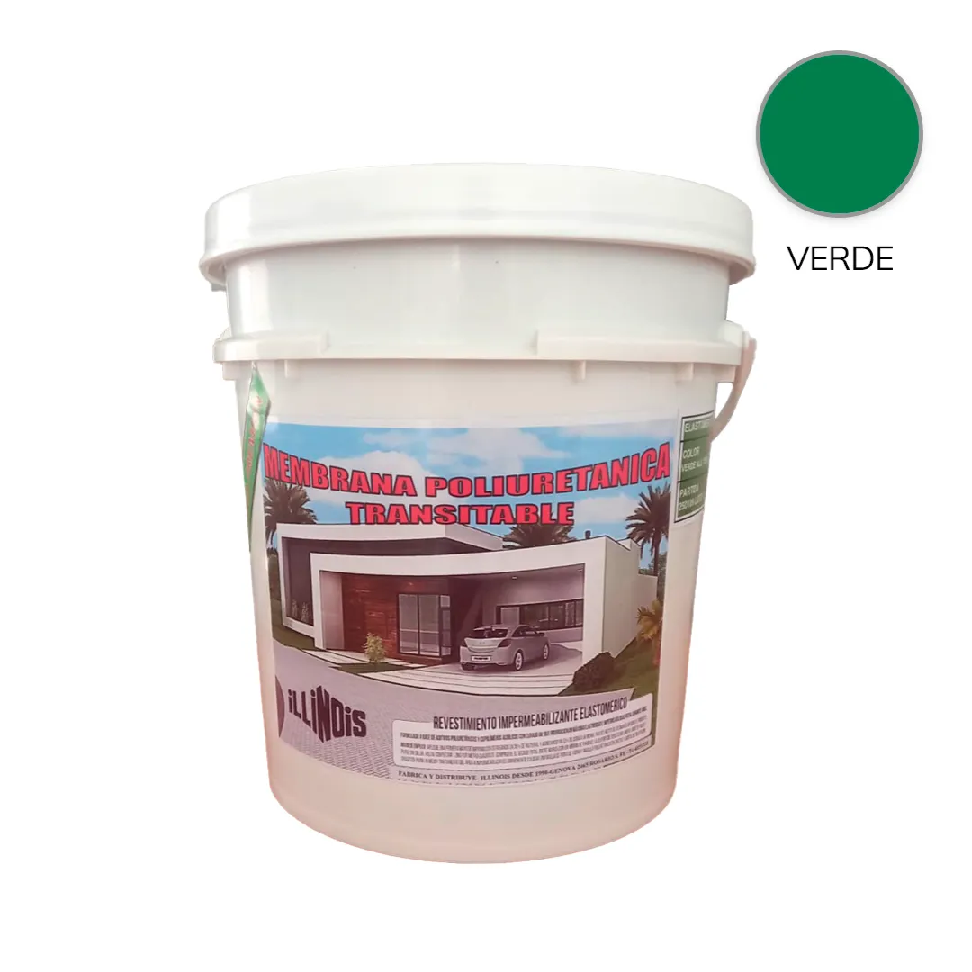 MEMBRANA ACRILICA POLIURETÁNICA TRANSITABLE 10KG COLOR VERDE